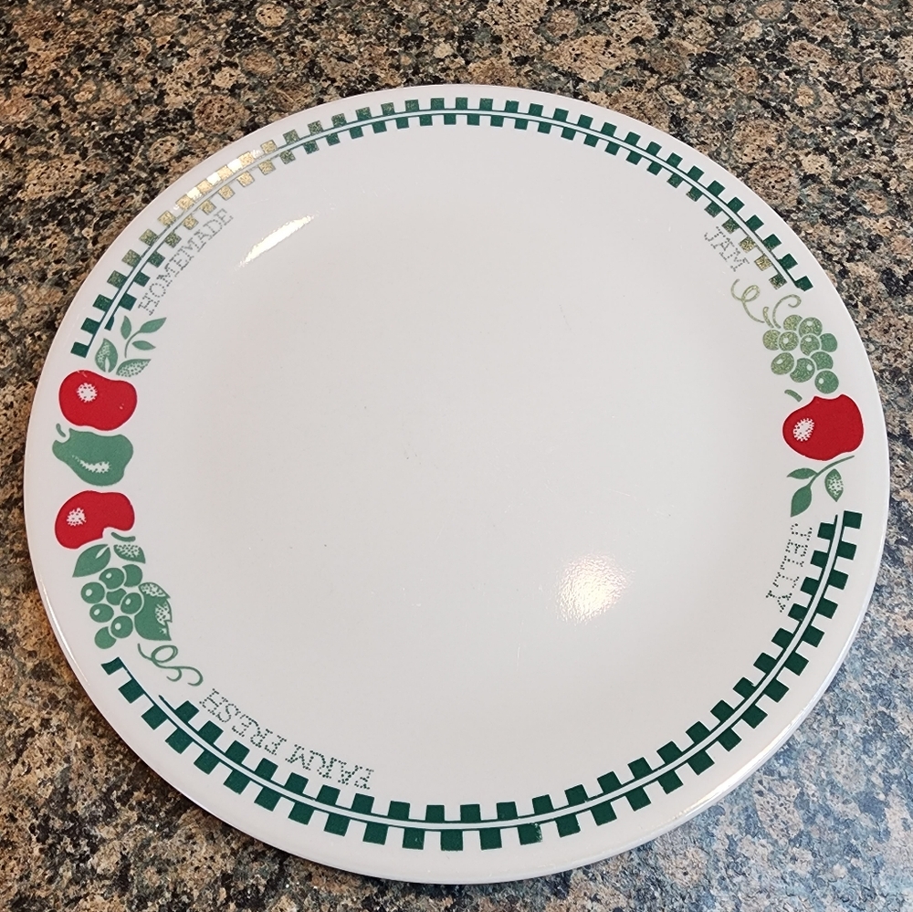Corelle Farm Fresh 10" Dinner Plate Plate with Red and Green Apple Design
